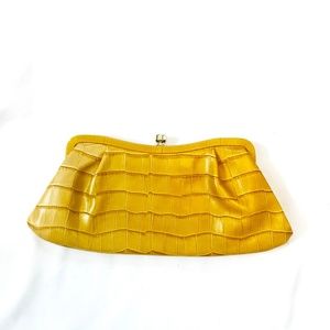 Banana Republic Yellow Crocodile Clutch